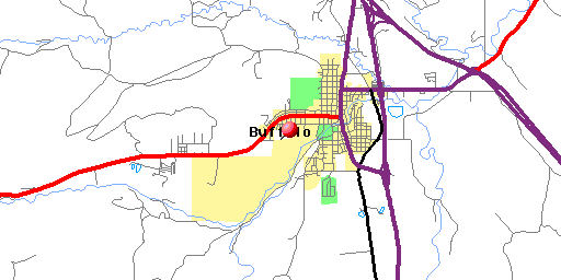 Map of Buffalo, WY