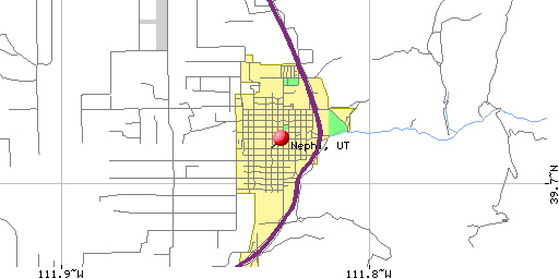 Map of Nephi, UT