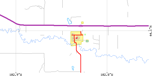 Map of New Underwood, SD
