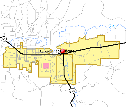 Map of Rangely, CO