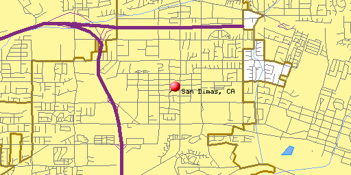 Map of San Dimas, CA