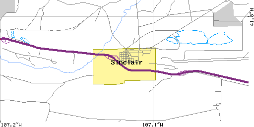 Map of Sinclair, WY