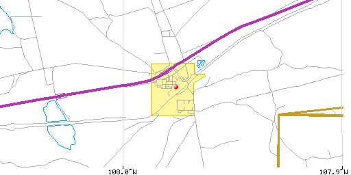 Map of Wamsutter, WY